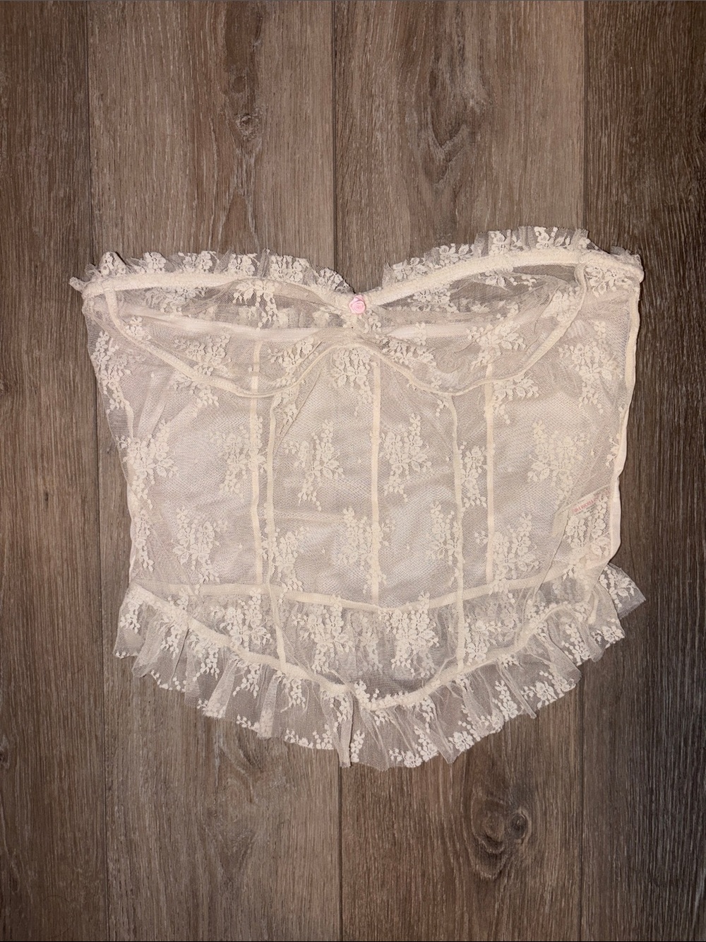 Free People Ivory Lace Bustier Tank Top